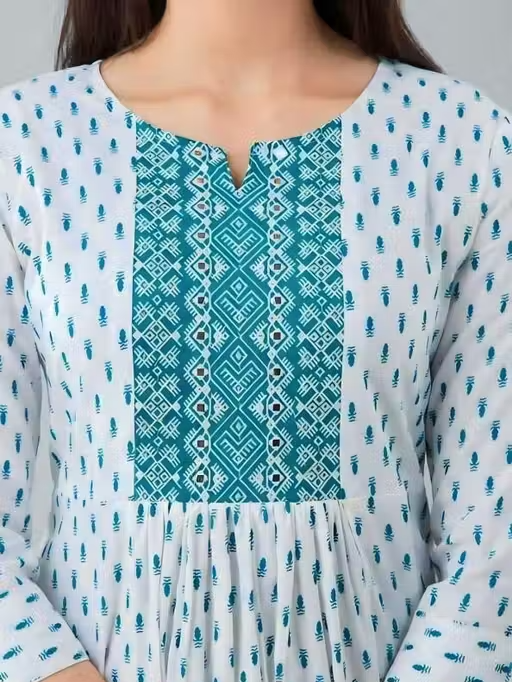 Trendy Printed Embroidery Kurti - Image 4