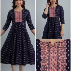 Trendy Printed Embroidery Kurti
