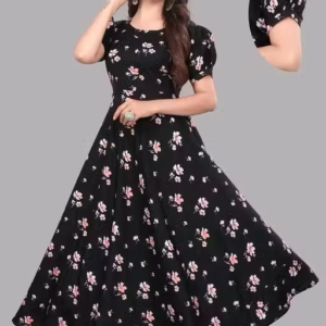 Polyster/Crepe fabric-Kurti Aanarkali And Dressh