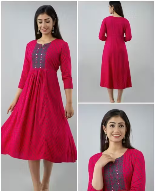 Trendy Printed Embroidery Kurti