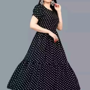 Polyster/Crepe fabric-Kurti Aanarkali And Dressh