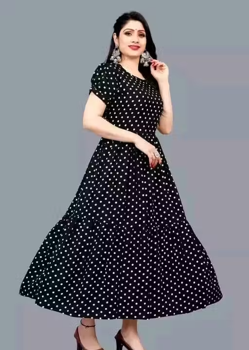 Polyster/Crepe fabric-Kurti Aanarkali And Dressh