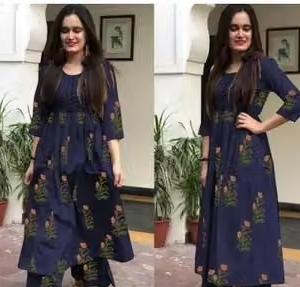 Printed Cotton Kurta Set for Women