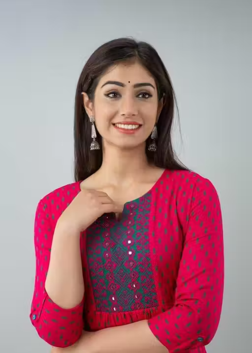 Trendy Printed Embroidery Kurti - Image 3