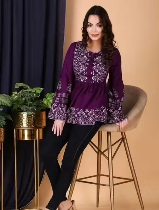 Wine Kurti for Women - Image 3