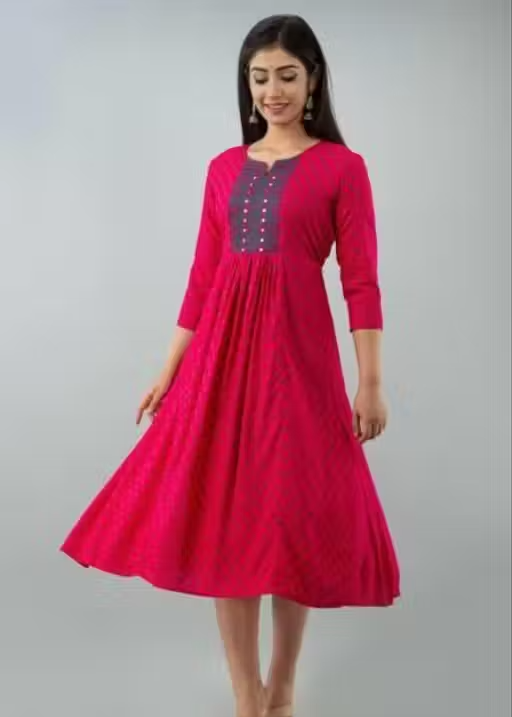 Trendy Printed Embroidery Kurti - Image 4