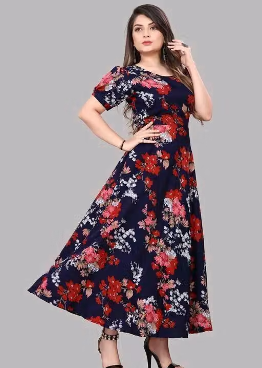 Polyster/Crepe fabric-Kurti Aanarkali And Dressh - Image 2