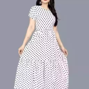 Polyster/Crepe fabric-Kurti Aanarkali And Dressh