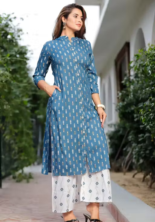 Rayon Kurta Palazzos for Women - Image 3