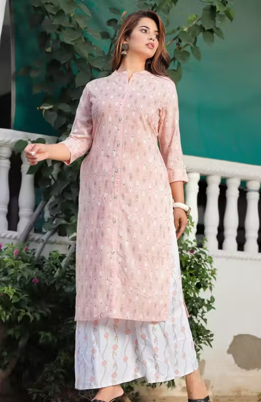 Rayon Kurta Palazzos for Women - Image 2