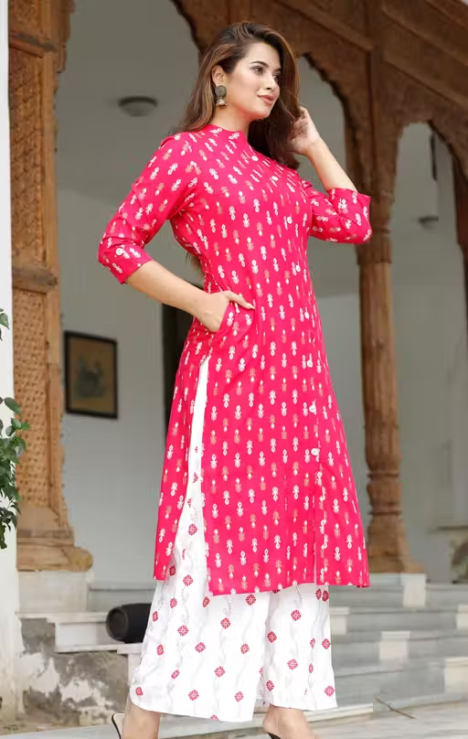Rayon Kurta Palazzos for Women - Image 3