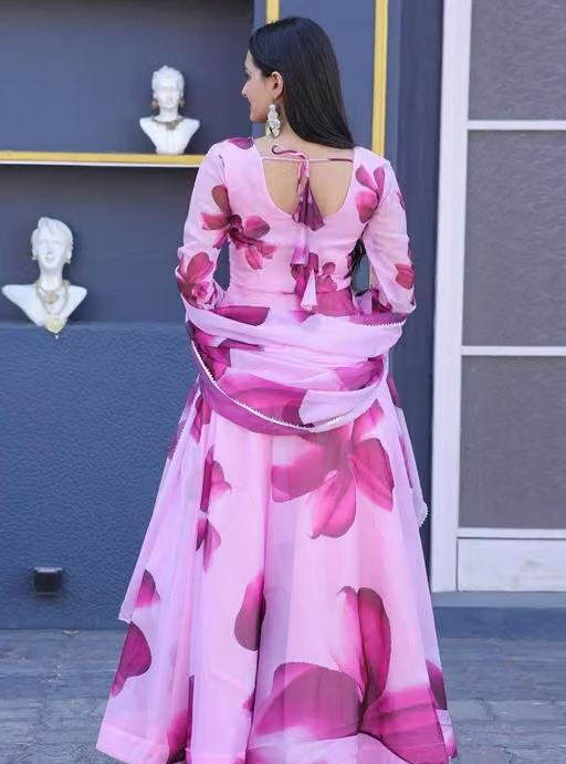 new fashion western dress for girls stylish dresses long knee length skater party wear one piece fancy latest frock ladies women simple readymade trendy a line designer latest flare and fit traditional formal bodycon floral flared ethinic wedding full long printed gown with dupatta Nobottamwear - Image 2