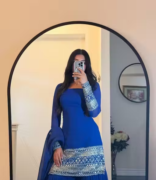 Embroidered Georgette Kurta Set for Women - Image 2