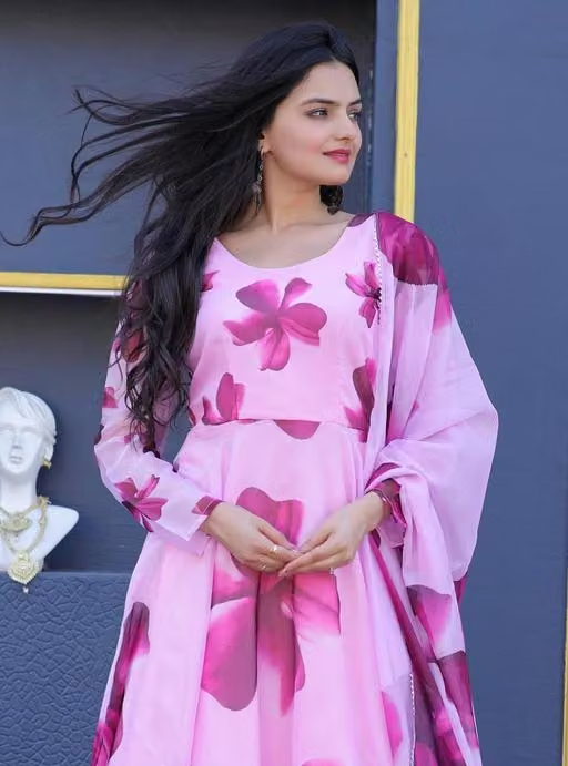 new fashion western dress for girls stylish dresses long knee length skater party wear one piece fancy latest frock ladies women simple readymade trendy a line designer latest flare and fit traditional formal bodycon floral flared ethinic wedding full long printed gown with dupatta Nobottamwear - Image 3