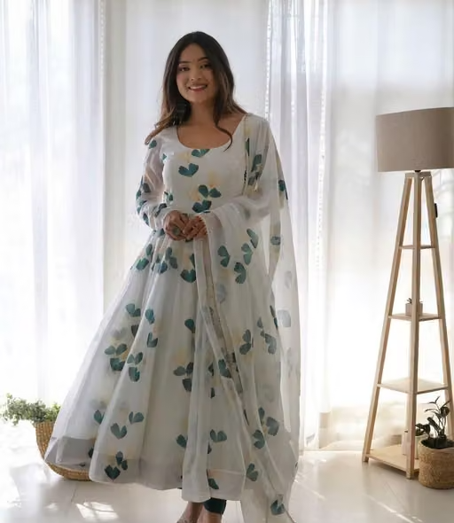 new fashion western dress for girls stylish dresses long knee length skater party wear one piece fancy latest frock ladies women simple readymade trendy a line designer latest flare and fit traditional formal bodycon floral flared ethinic wedding full long printed gown with dupatta Nobottamwear - Image 2