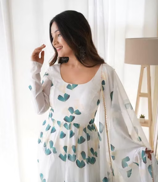 new fashion western dress for girls stylish dresses long knee length skater party wear one piece fancy latest frock ladies women simple readymade trendy a line designer latest flare and fit traditional formal bodycon floral flared ethinic wedding full long printed gown with dupatta Nobottamwear - Image 3