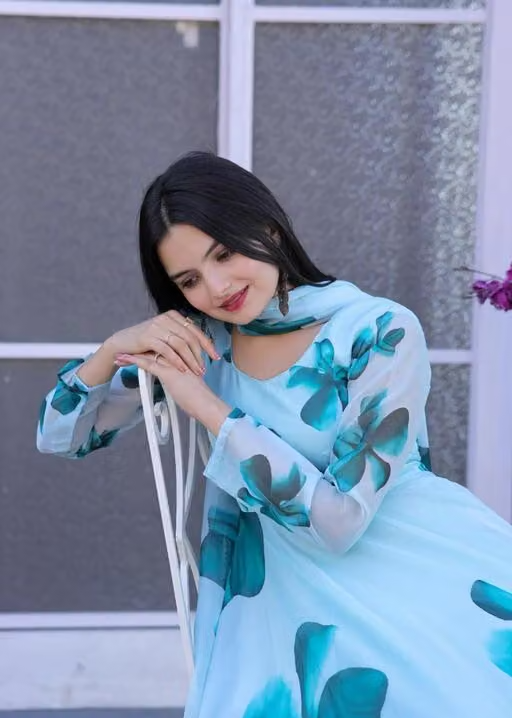 new fashion western dress for girls stylish dresses long knee length skater party wear one piece fancy latest frock ladies women simple readymade trendy a line designer latest flare and fit traditional formal bodycon floral flared ethinic wedding full long printed gown with dupatta Nobottamwear - Image 3