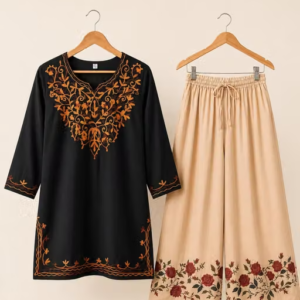 Embroidered Rayon Kurta Palazzos Fit/ for Women