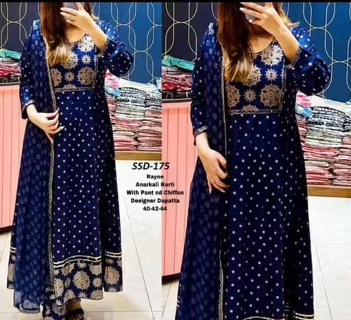 STYLISH POYAL PRINT KURTA,PANT AND DUPATTA