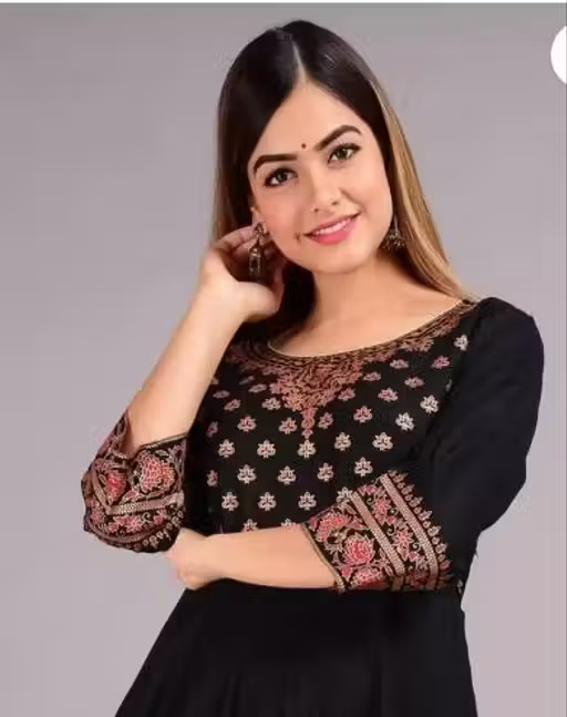 Women Rayon Anarkali Kurti - Image 3