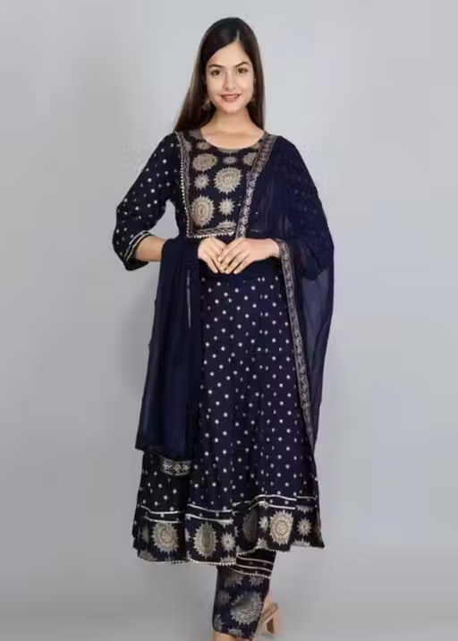 STYLISH POYAL PRINT KURTA,PANT AND DUPATTA - Image 3