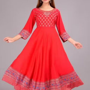 Women Rayon Anarkali Kurti