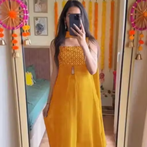 Embellished Georgette Kurta Set for Women