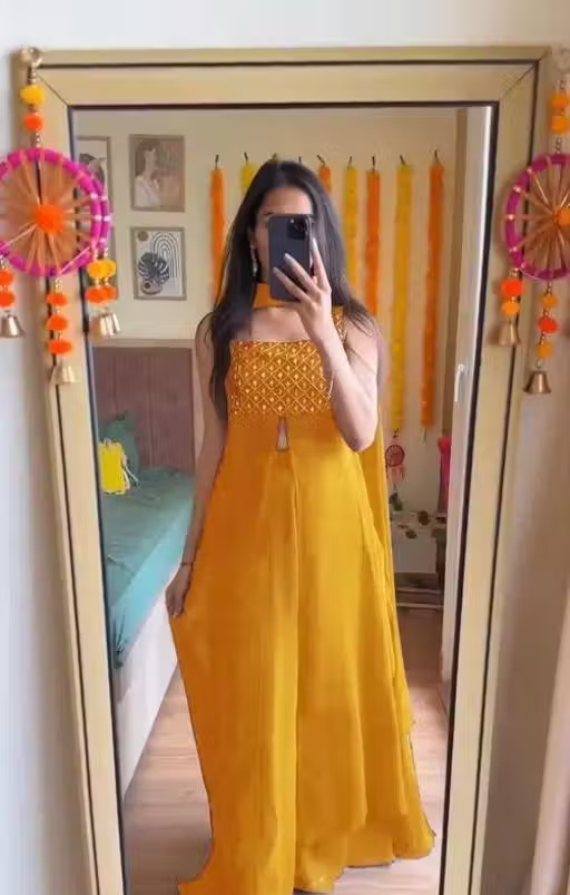 Embellished Georgette Kurta Set for Women