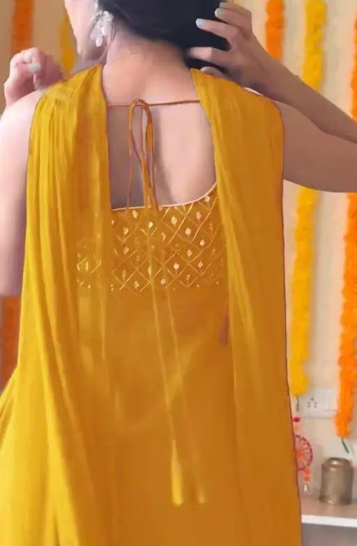 Embellished Georgette Kurta Set for Women - Image 4