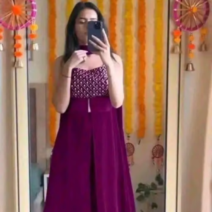 Embellished Georgette Kurta Set for Women