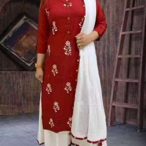 Printed Rayon Kurta Set for Women