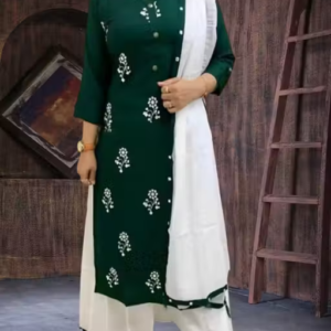 Printed Rayon Kurta Set for Women