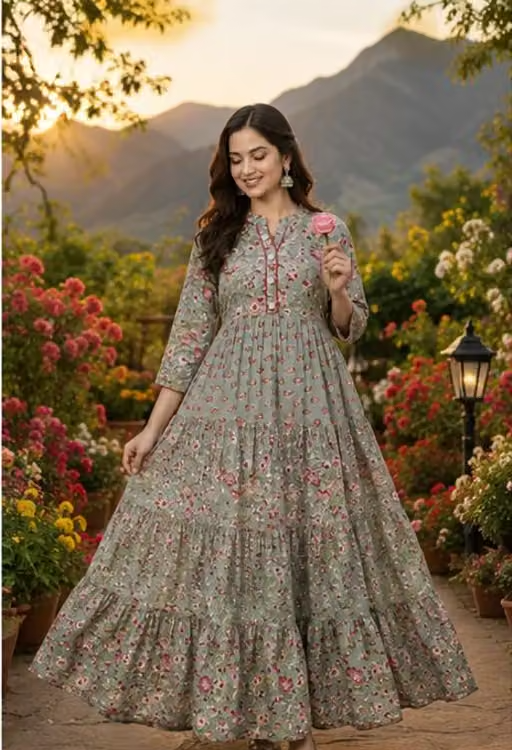 NEW LOOK KURTA/Classic Designer Women kurta/tranding gown/letest kurta/flower gown/new look kurta/winter gowns/partywear gown/causel gown/festive gown/ewdding gown/office gown/daily use gown/flower long gown/