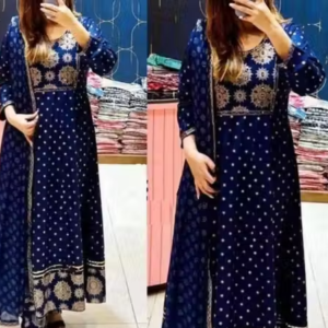 Anarkali Dupatta Set" Women's Printed "Anarkali Kurti" & Pant Dupatta Set
