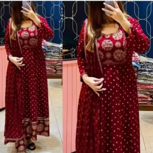 Anarkali Dupatta Set" Women's Printed "Anarkali Kurti" & Pant Dupatta Set