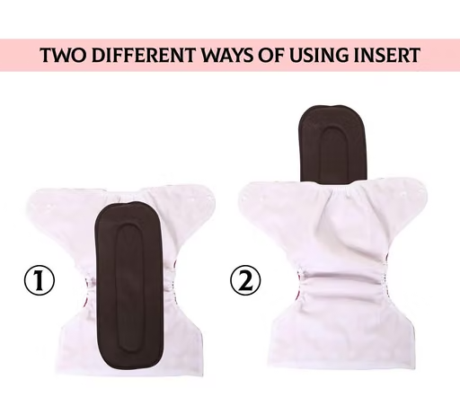Baby Washable, Reusable Pocket 6 Cloth Diapers Nappies with 6 Wet-Free 5 layer Black Inserts, Multicolor - Image 2