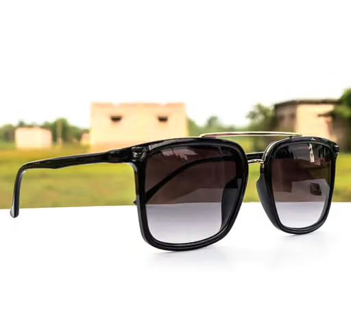 Jiebo Black Square UV Protection Sunglasses for Men and Women