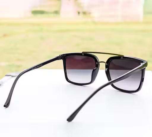 Jiebo Black Square UV Protection Sunglasses for Men and Women - Image 4