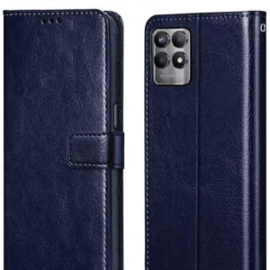 DHARKOTI Realme 8i Flip Cover | Full Body Protection | Inside Pockets & Stand | Wallet Style Back Cover | Leather Flip Case|