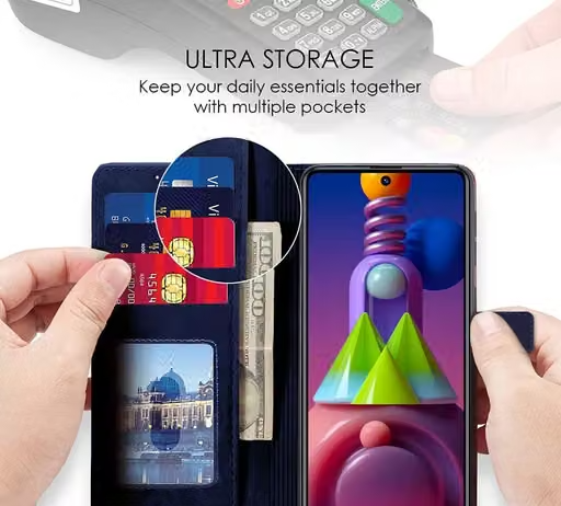 DHARKOTI Realme 8i Flip Cover | Full Body Protection | Inside Pockets & Stand | Wallet Style Back Cover | Leather Flip Case| - Image 3
