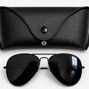 SAROS Black Aviator Sunglasses for Men, Stylish Metal Frame with Dark Tinted Lenses