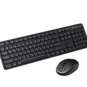 Portronics Key8 Combo Wireless Keyboard and Mouse Set with 2.4 GHz Wireless, Large Keycaps, 104 Keys, Adjustable Mouse Sensitivity, 12 Multimedia Hotkeys, USB Receiver for PC, Laptop (Black)