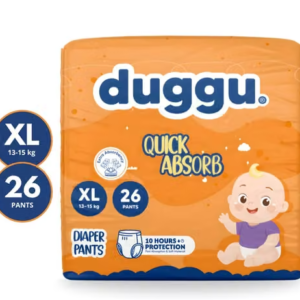 Duggu Ultra Soft and Gentle Baby Diaper Pants | Unisex | Up to 10 Hours Absorption | Super Dryness | leak Protection | 12-17 kg | Extra Large | Pack of 1 - (26 Pieces)
