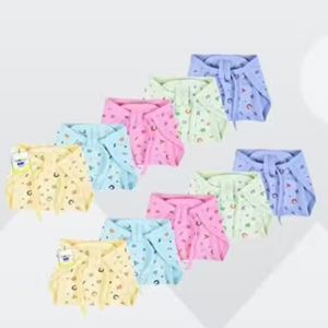 4INFANTSONLY Newborn Baby Langot Set – Pack of 8 | Reusable, Soft & Absorbent Cotton Nappies