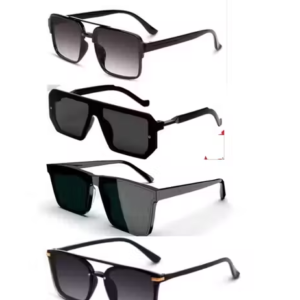 Iko shadss - Unisex Combo offer pack of 4 shades glasses Rectangle Retro Vintage Narrow Sunglasses Women and Men Small Narrow Square Sun Glasses Combo offer pack of 4