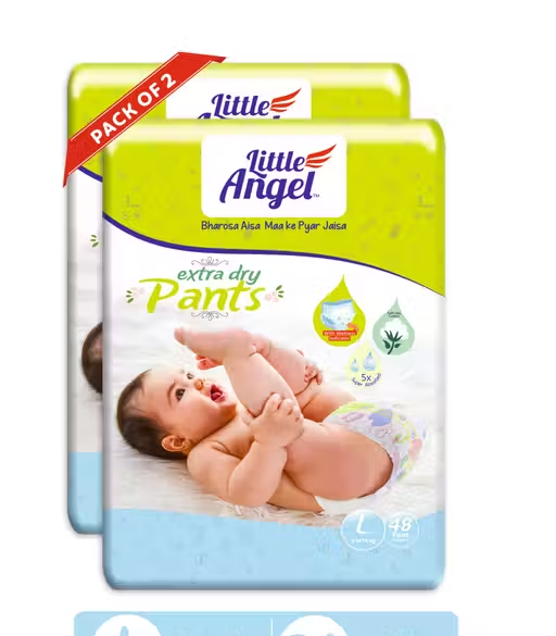 Little Angel Baby Diaper Pants, Large (2 X Pack of 48 Pcs)