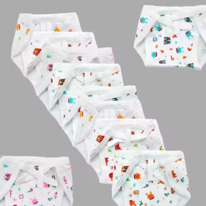 DON CARE 100% Cotton Baby Nappy Pack of 10, Washable Reusable Hosiery Cloth Diapers for Newborn Boys & Girls (0–6 Months), Soft Multicolor Langot