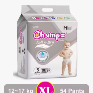 Champs Soft & Dry Pant‑Style Baby Diapers | Extra -Large - XL (12–17 kg) | Up to 12‑Hour Leak‑Proof | Pull‑up diapers | Ultra‑Soft | Unisex Diaper – 54 pcs