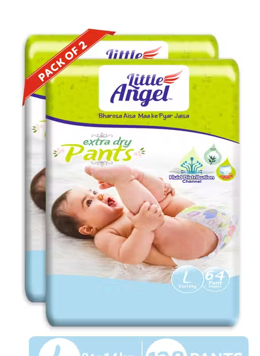 Little Angel Baby Diaper Pants, Large - 128 Pcs