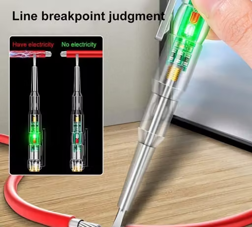 High-Brightness Intelligent Voltage Tester Pen - Multi-function LED Test Pen with Screwdriver for Electric Power Testing, Voltage Tester Detector - Image 2